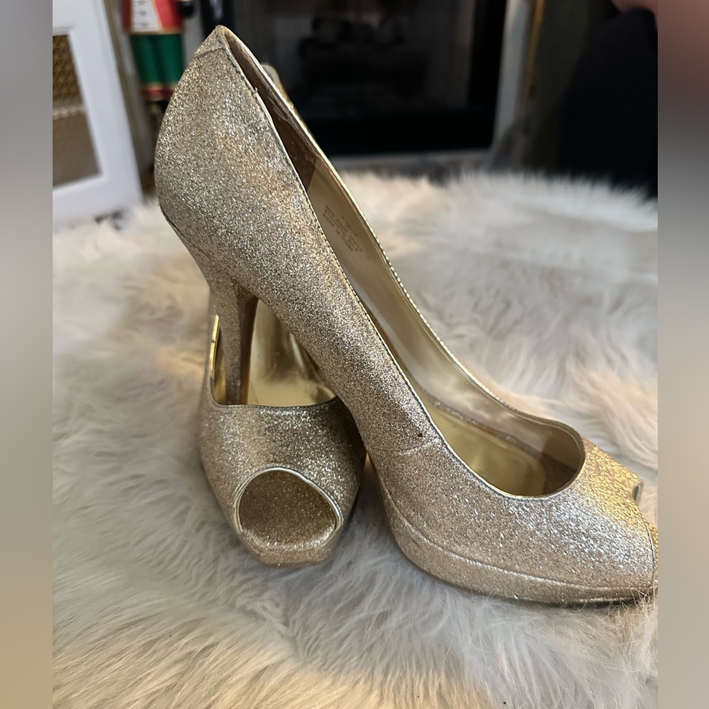 Steve Madden Gold Sparkle Heel